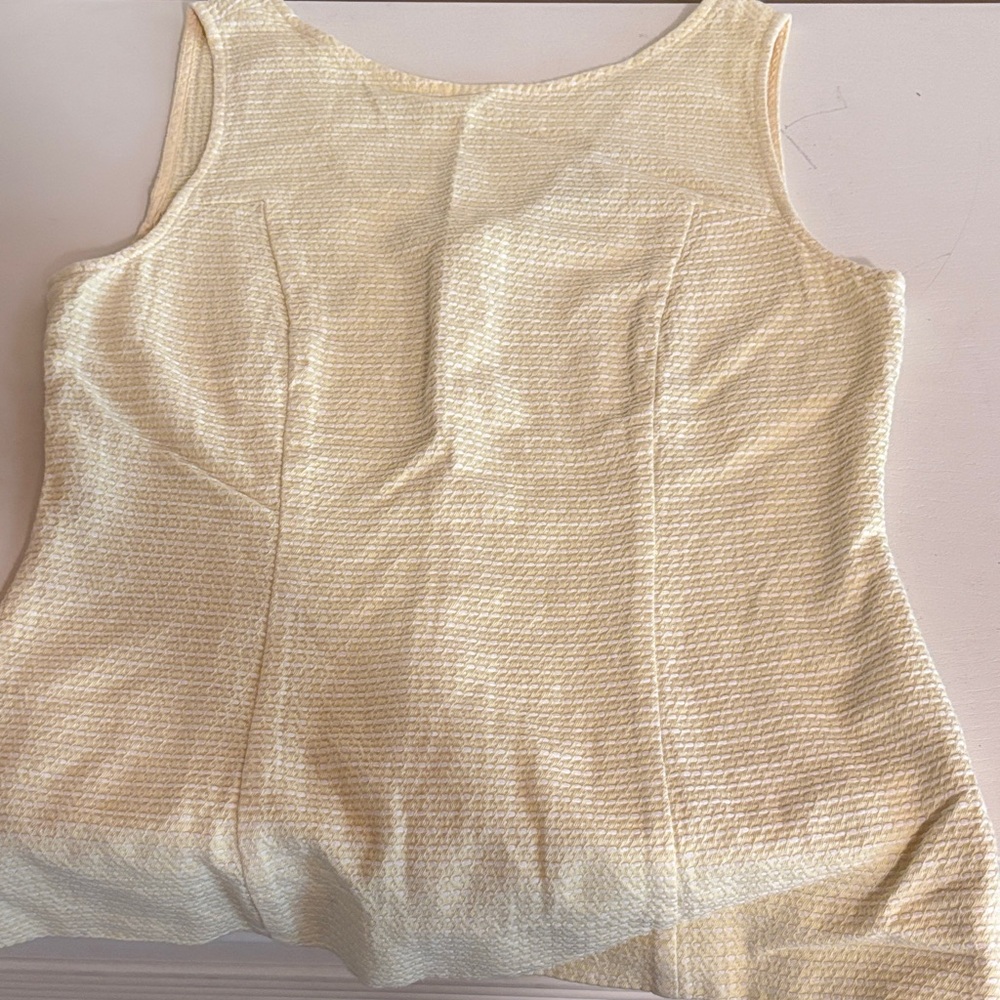 Banana Republic Mad Men Textured Pale Yellow Tank Top
